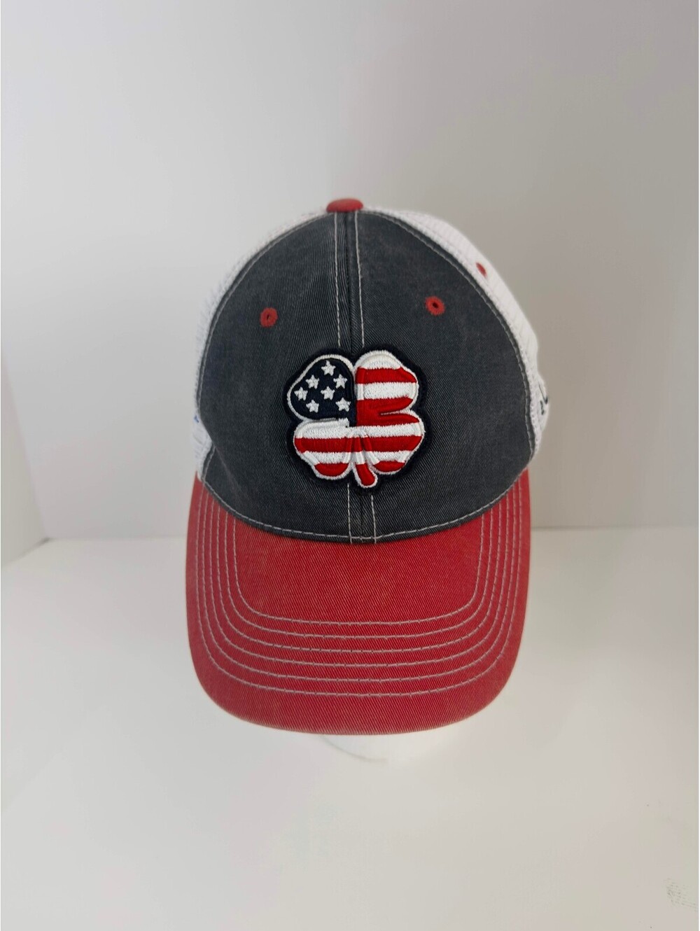 Black Clover Ford American Flag Trucker Hat Snapback Cap Red White Navy One